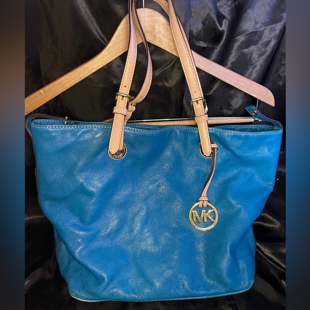 Michael Kors blue tote purse. Used.